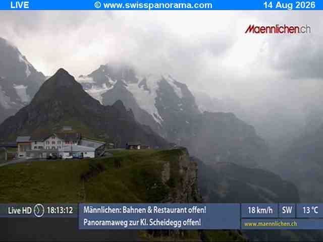 Grindelwald › Südosten: Männlichen, Blick zur Jungfrau