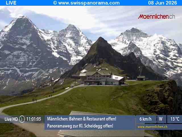 Grindelwald › Südosten: Männlichen, Blick zur Jungfrau
