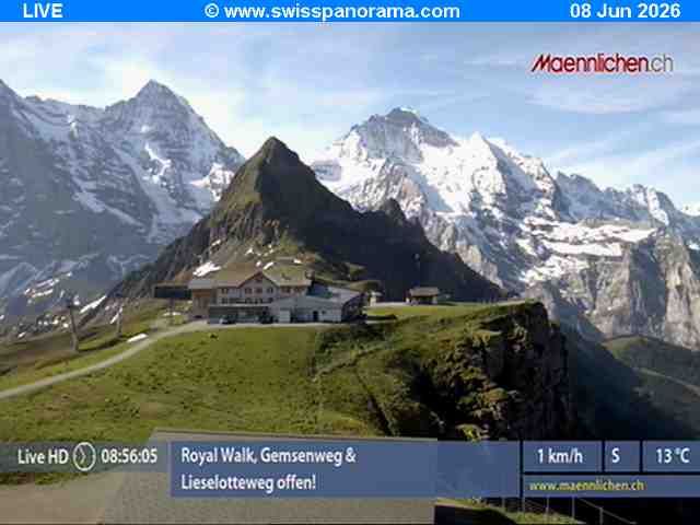Grindelwald › Südosten: Männlichen, Blick zur Jungfrau