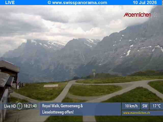 Grindelwald › Südosten: Männlichen, Blick zur Jungfrau