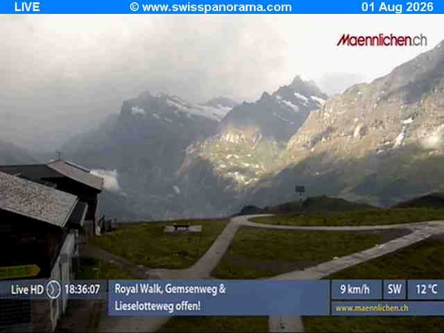 Grindelwald › Südosten: Männlichen, Blick zur Jungfrau