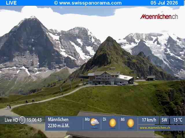 Grindelwald › Südosten: Männlichen, Blick zur Jungfrau