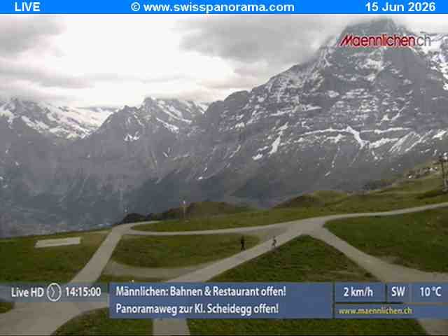 Grindelwald › Südosten: Männlichen, Blick zur Jungfrau