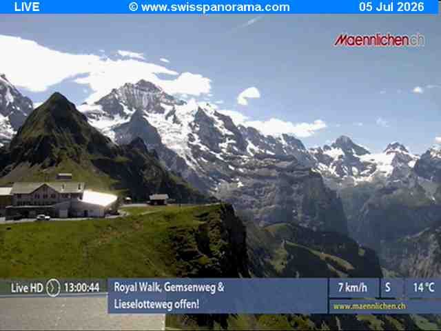 Grindelwald › Südosten: Männlichen, Blick zur Jungfrau