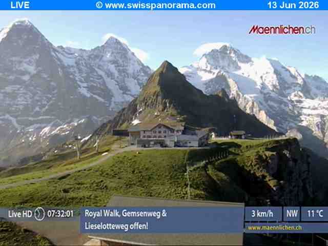 Grindelwald › Südosten: Männlichen, Blick zur Jungfrau