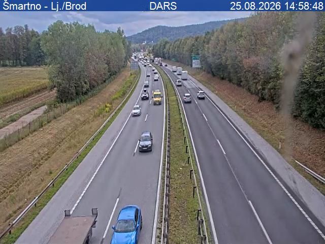 Traffic Cam Sentvid pri Sticni: A2/E61, Karavanke - Ljubljana, odsek Lj.- Šentvid - Šmartno