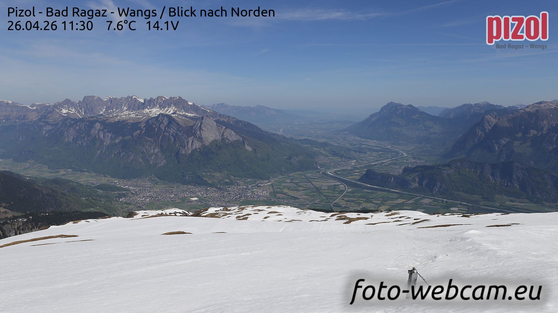 Pfäfers: Pizol - Bad Ragaz - Wangs - Blick nach Norden