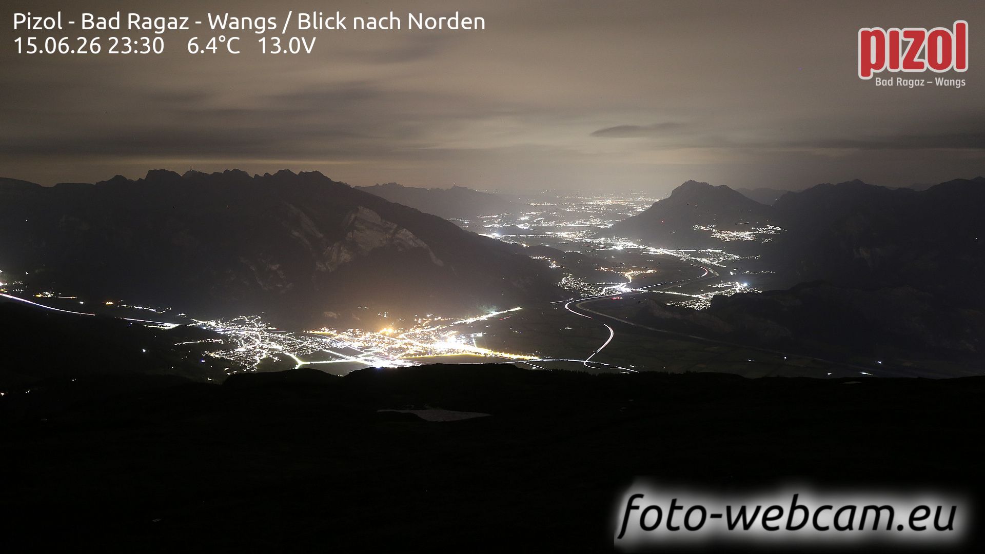 Pfäfers: Pizol - Bad Ragaz - Wangs - Blick nach Norden