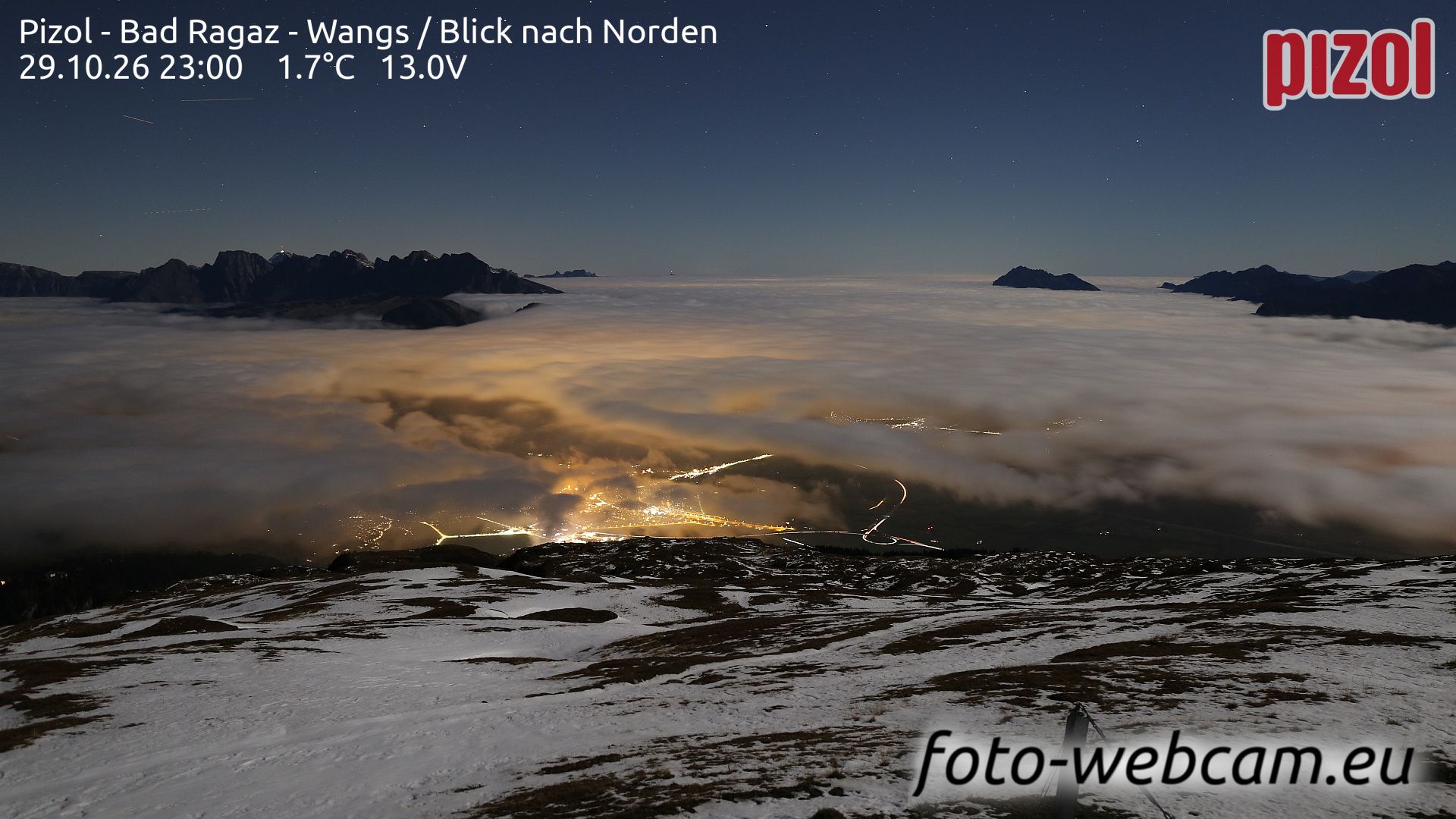 Pfäfers › Norden: Pizol - Bad Ragaz - Wangs - Blick nach Norden