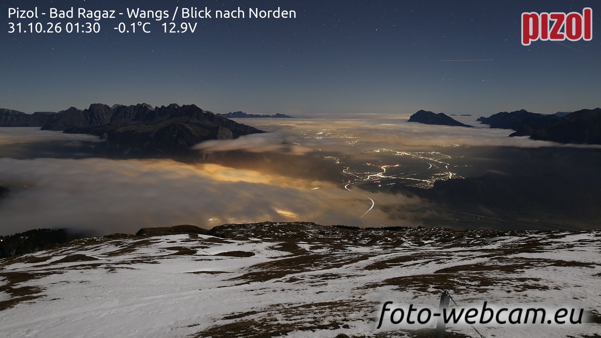 Pfäfers › Norden: Pizol - Bad Ragaz - Wangs - Blick nach Norden