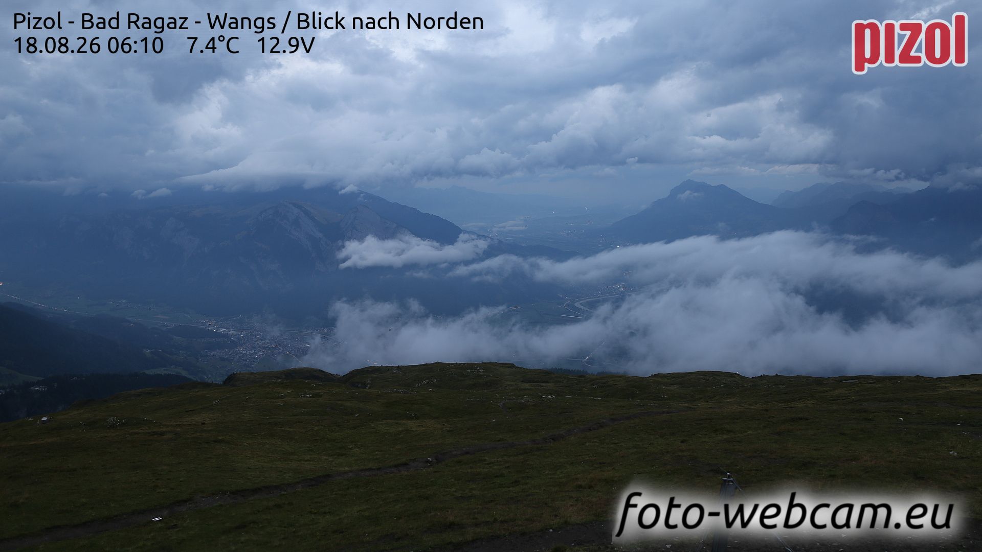 Pfäfers: Pizol - Bad Ragaz - Wangs - Blick nach Norden