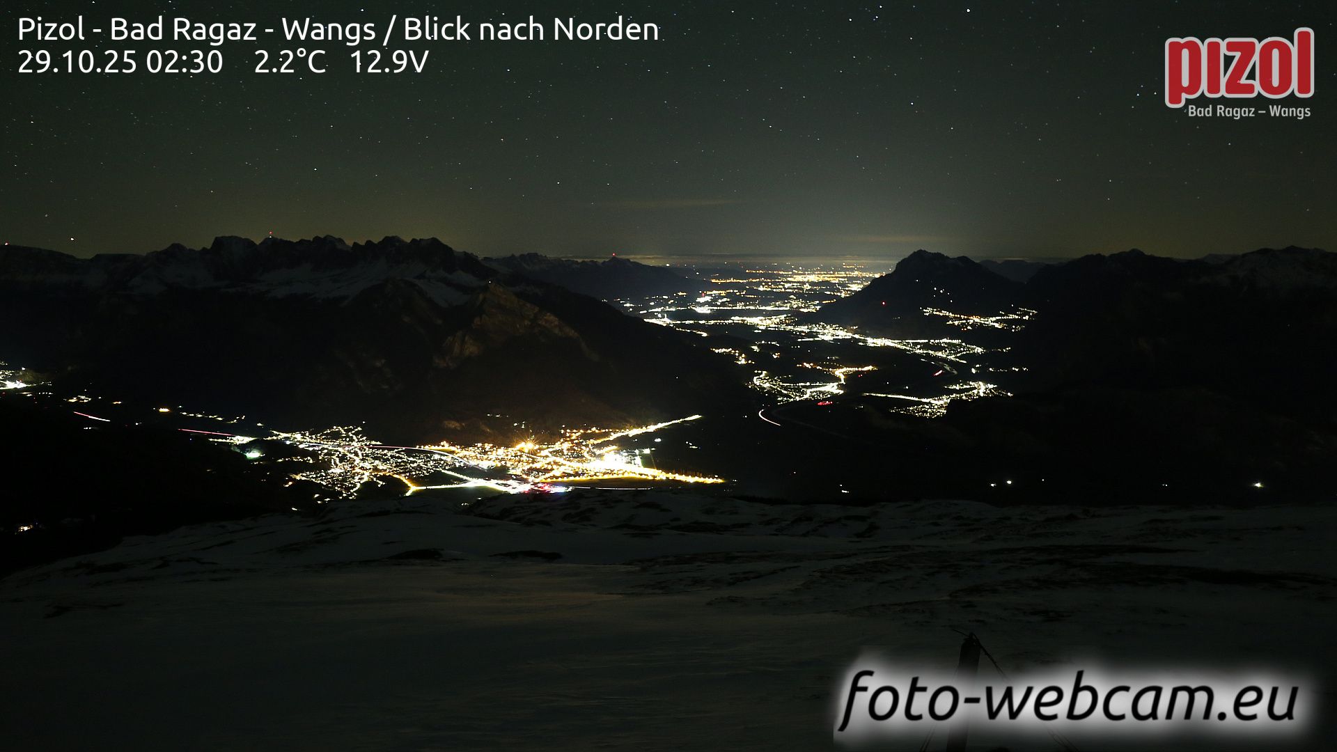 Pfäfers: Pizol - Bad Ragaz - Wangs - Blick nach Norden