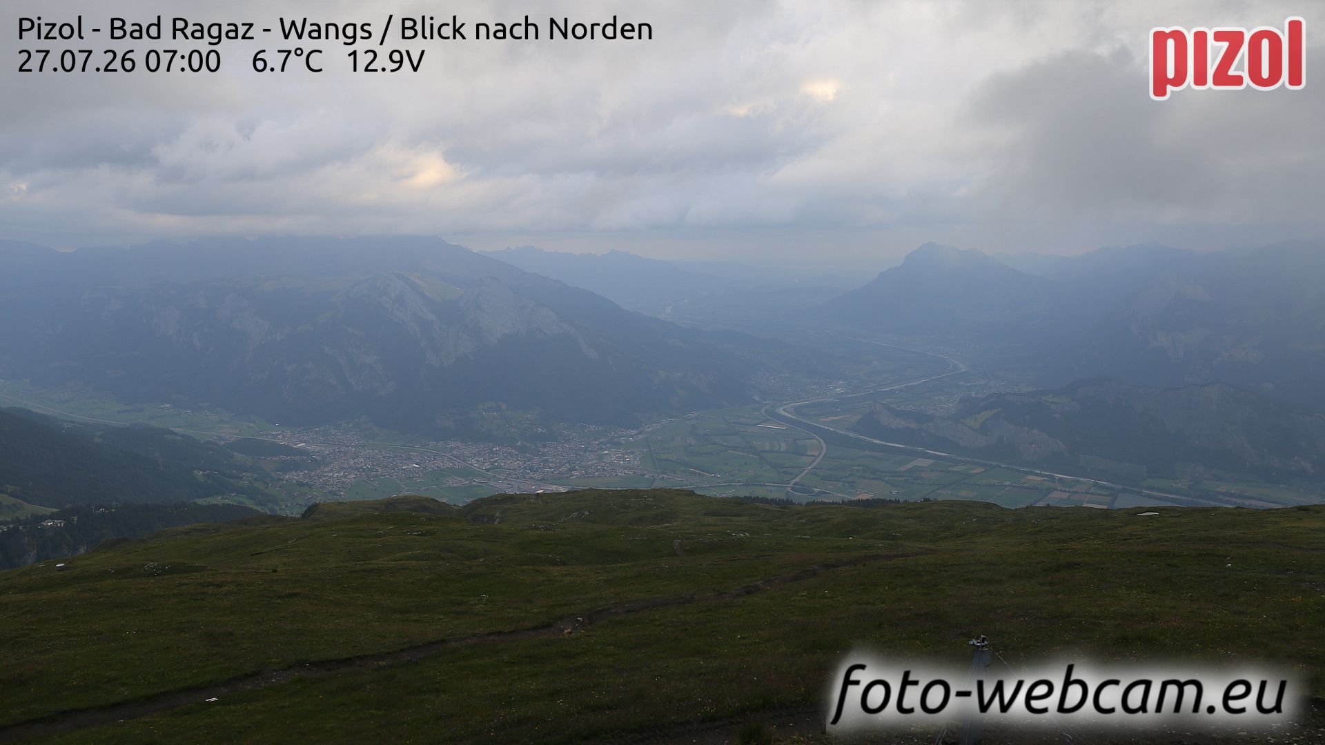 Pfäfers: Pizol - Bad Ragaz - Wangs - Blick nach Norden