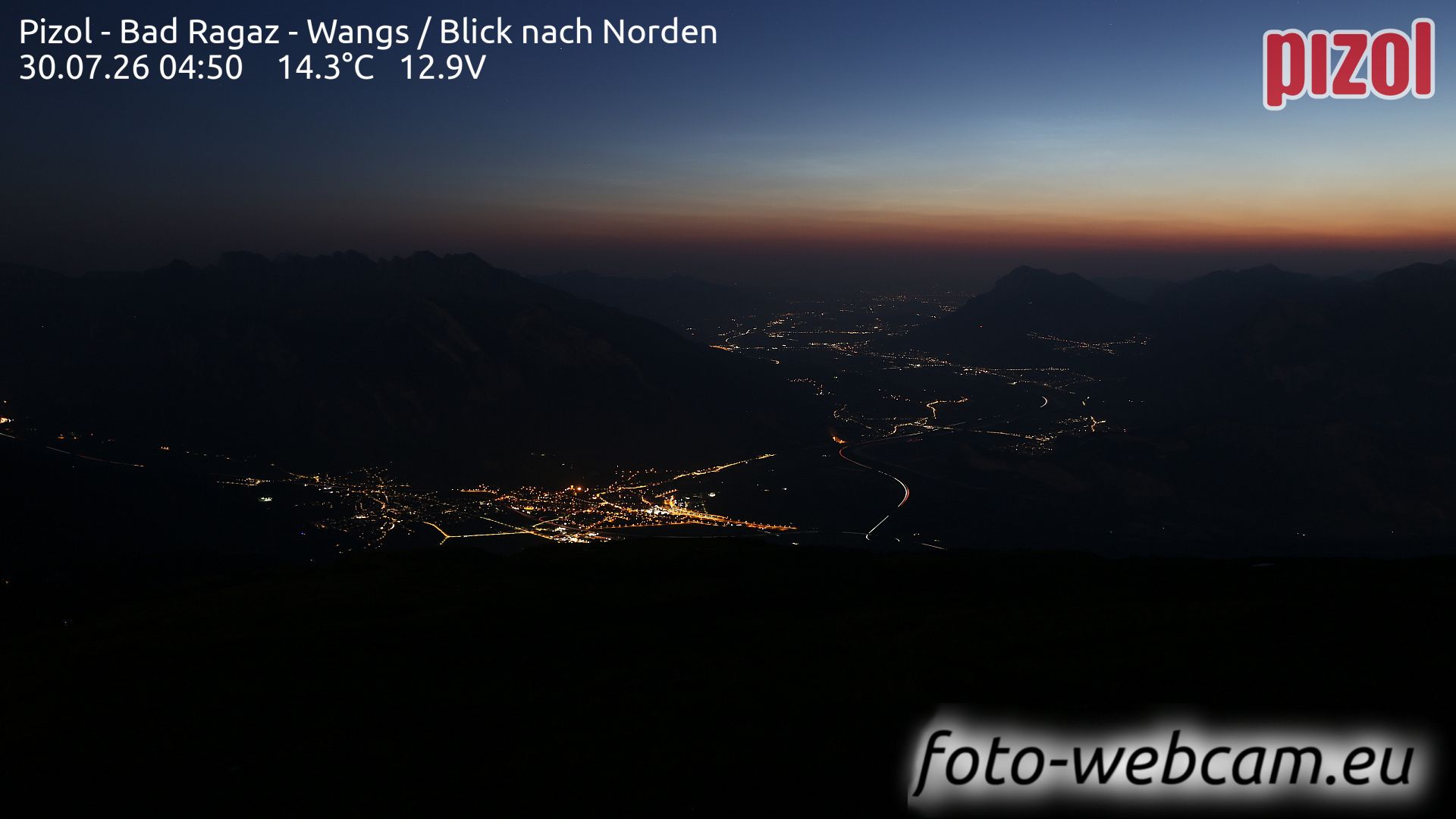 Pfäfers: Pizol - Bad Ragaz - Wangs - Blick nach Norden