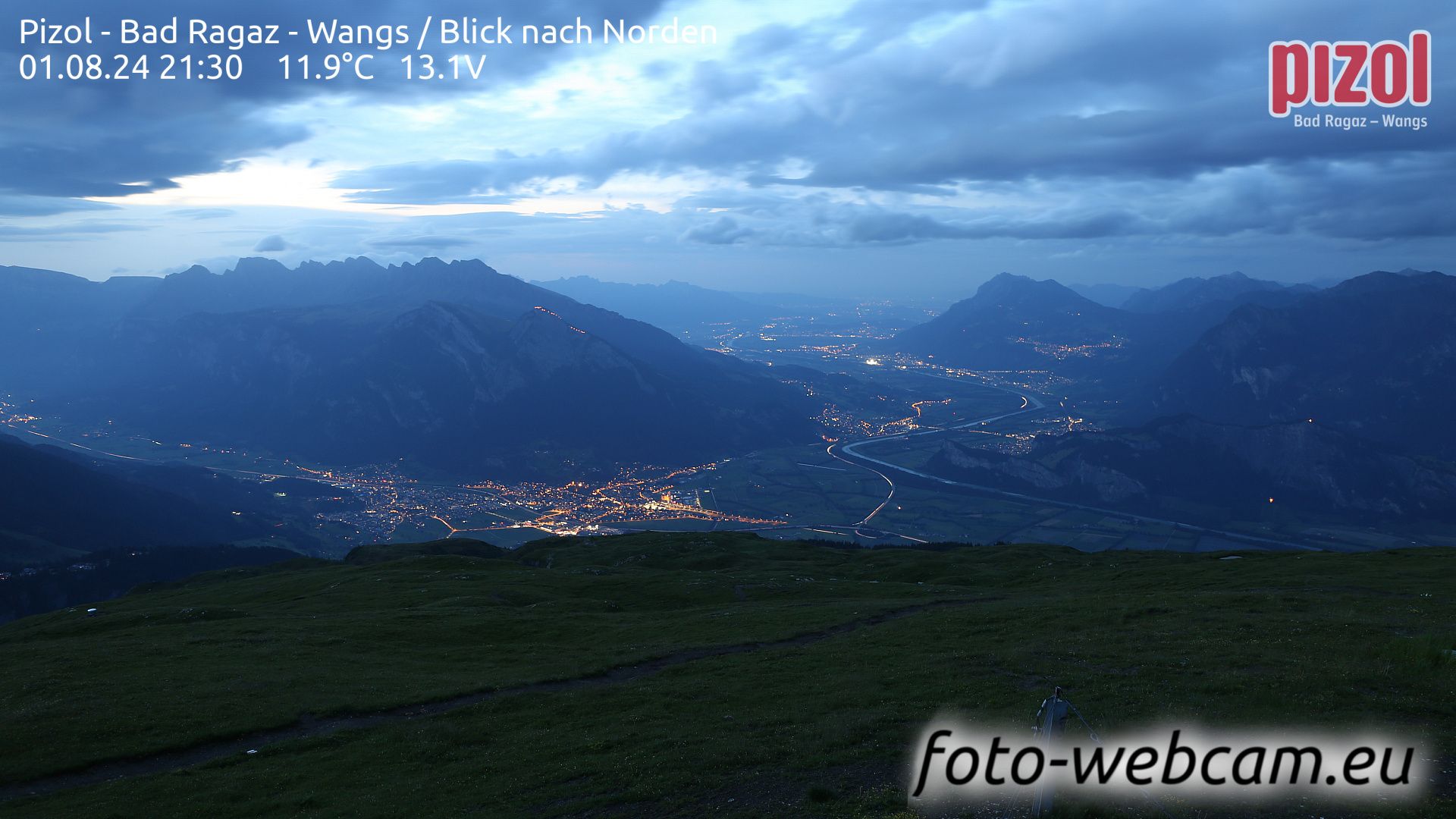 Pfäfers: Pizol - Bad Ragaz - Wangs - Blick nach Norden