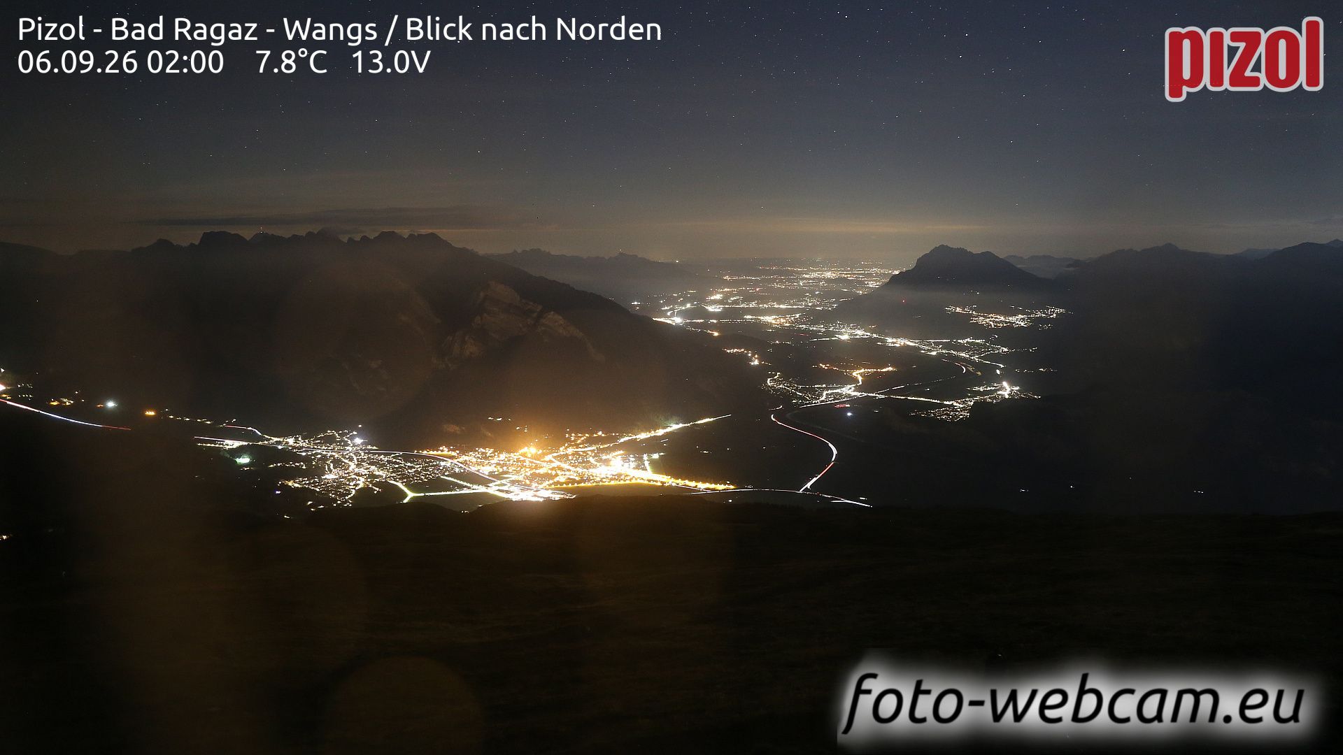 Pfäfers › Norden: Pizol - Bad Ragaz - Wangs - Blick nach Norden