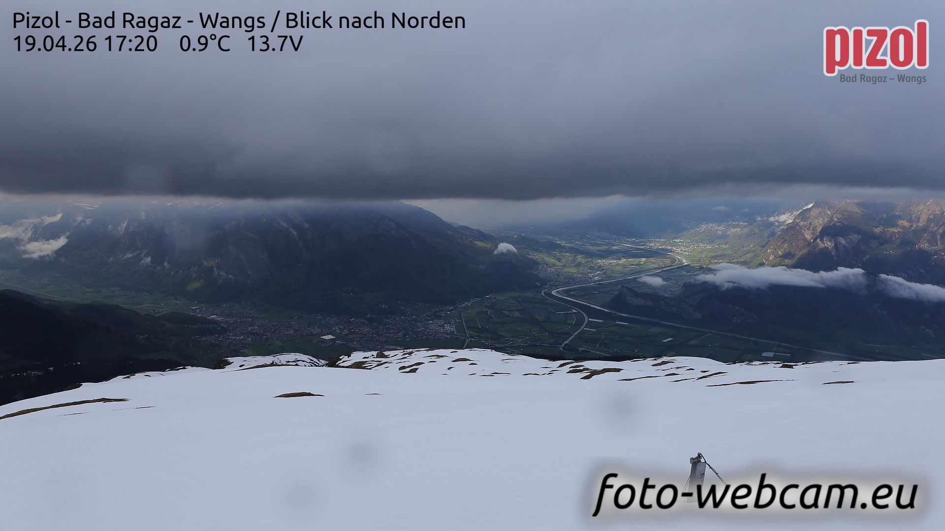 Pfäfers: Pizol - Bad Ragaz - Wangs - Blick nach Norden