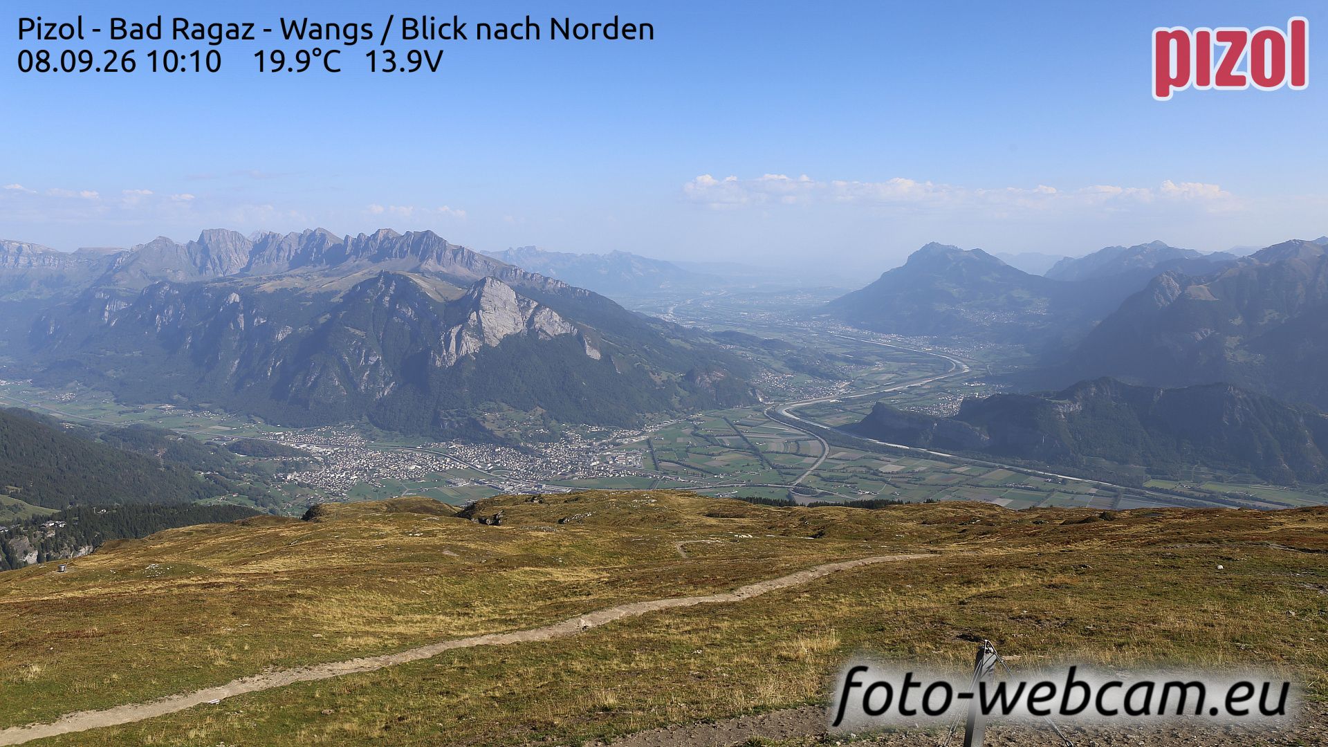 Pfäfers › Norden: Pizol - Bad Ragaz - Wangs - Blick nach Norden