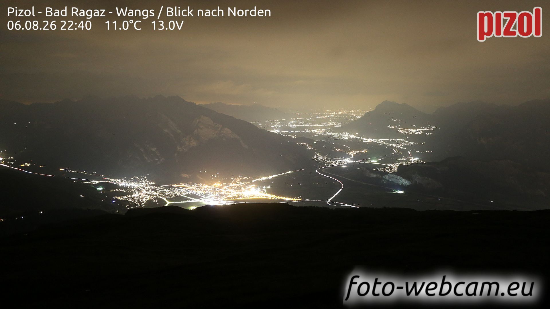 Pfäfers: Pizol - Bad Ragaz - Wangs - Blick nach Norden