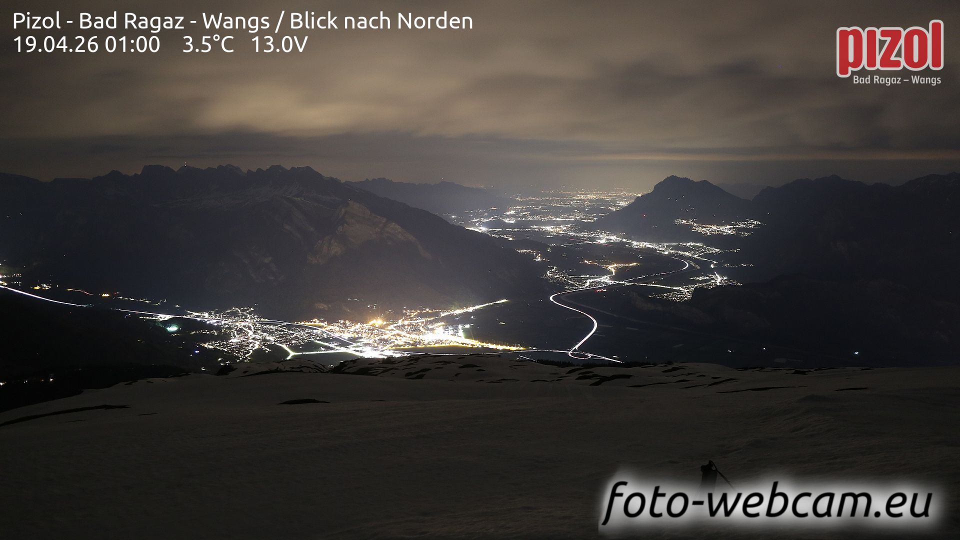 Pfäfers: Pizol - Bad Ragaz - Wangs - Blick nach Norden