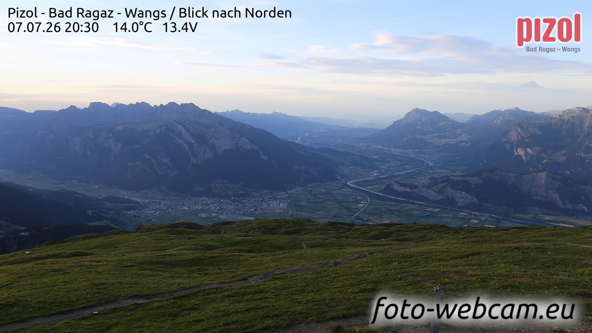 Pfäfers: Pizol - Bad Ragaz - Wangs - Blick nach Norden
