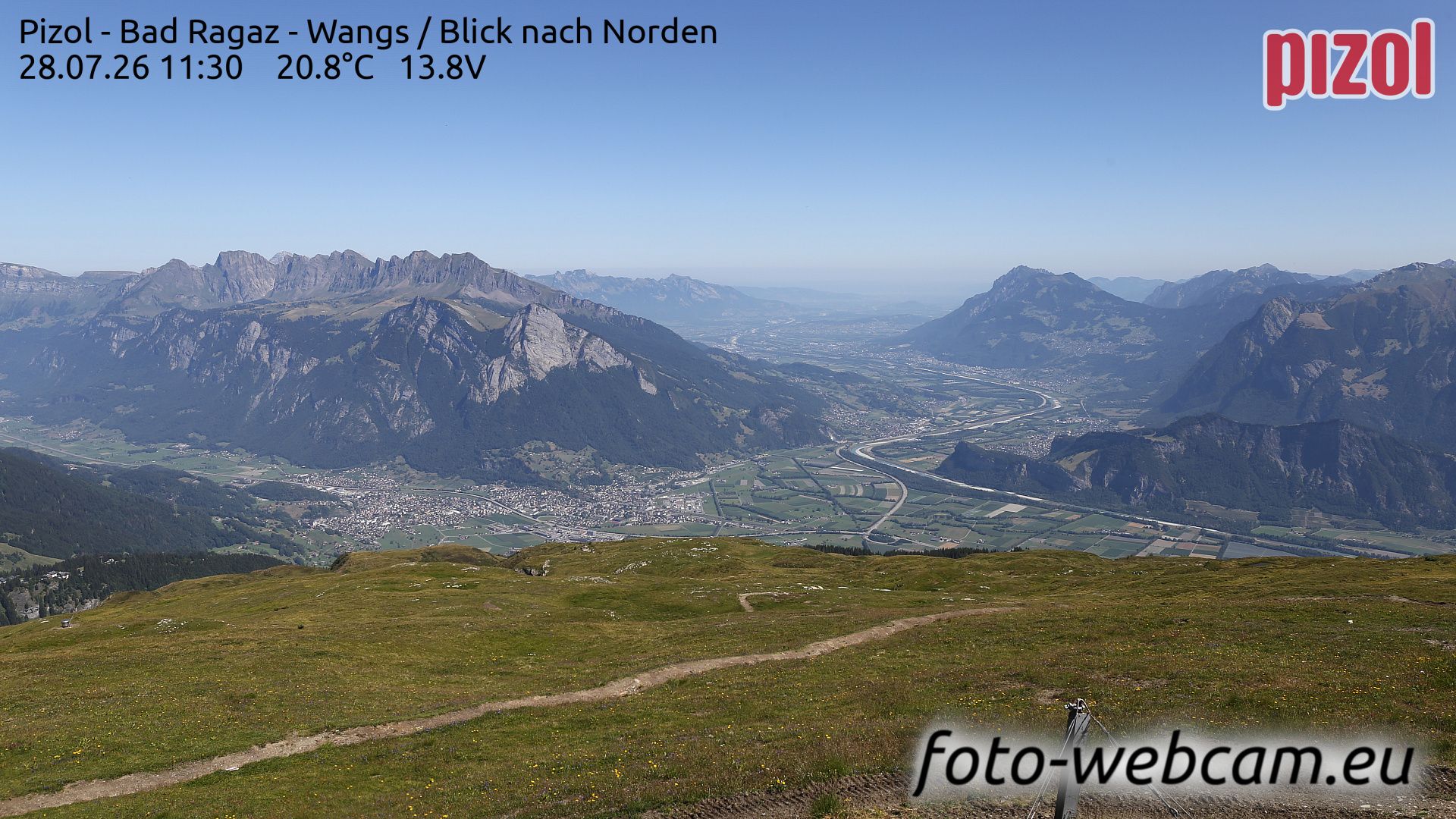 Pfäfers: Pizol - Bad Ragaz - Wangs - Blick nach Norden