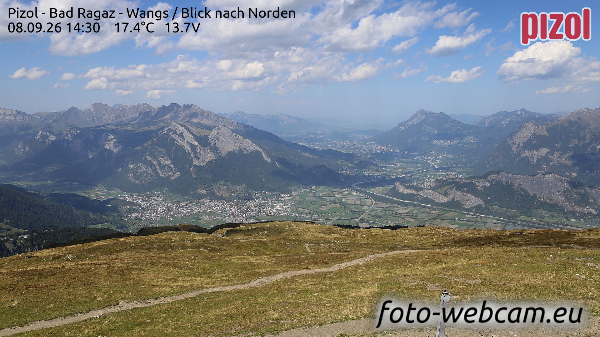 Pfäfers › Norden: Pizol - Bad Ragaz - Wangs - Blick nach Norden