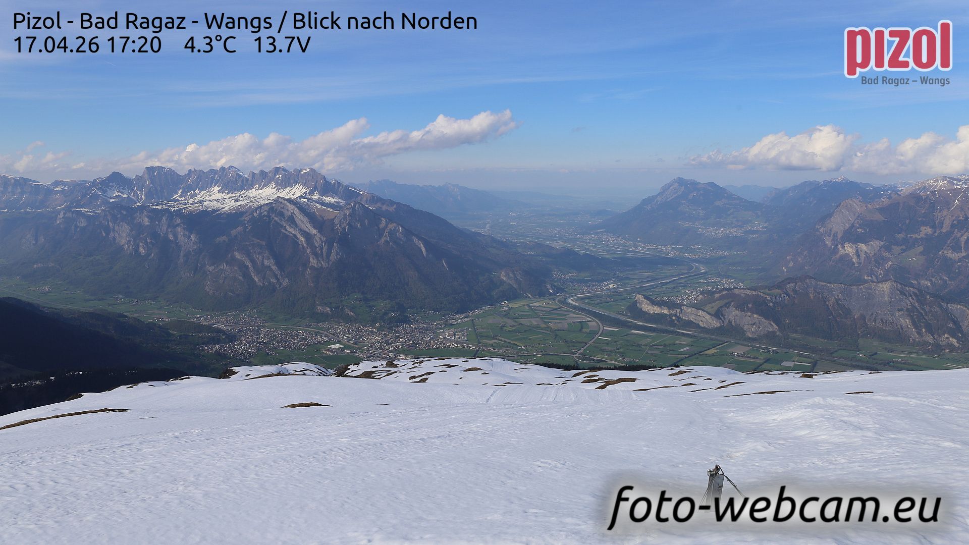 Pfäfers: Pizol - Bad Ragaz - Wangs - Blick nach Norden