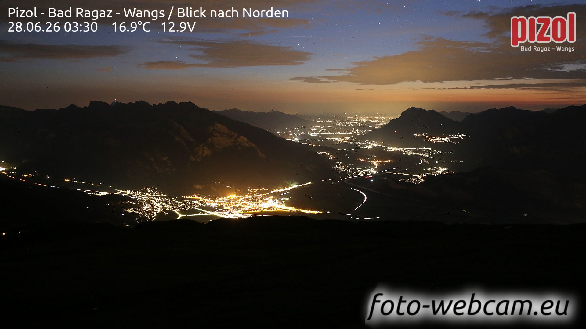 Pfäfers: Pizol - Bad Ragaz - Wangs - Blick nach Norden