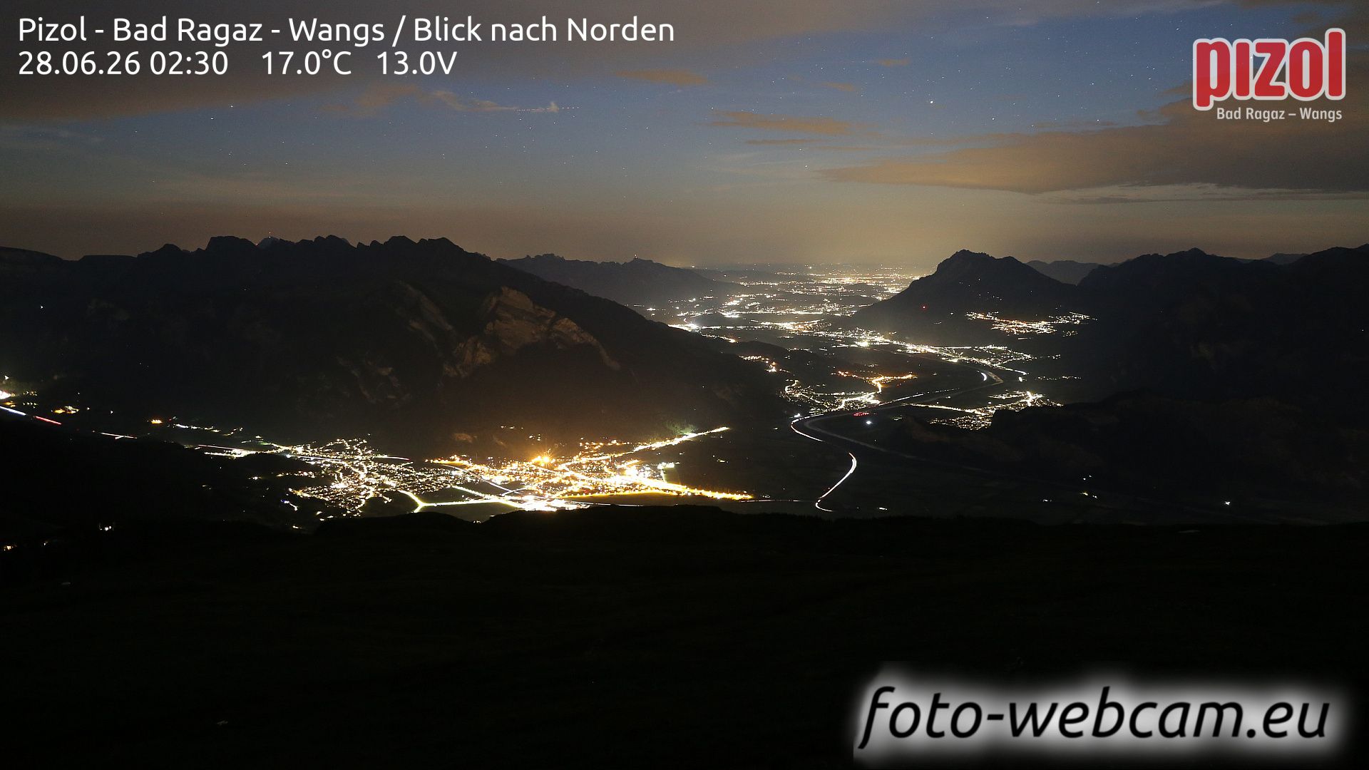 Pfäfers: Pizol - Bad Ragaz - Wangs - Blick nach Norden