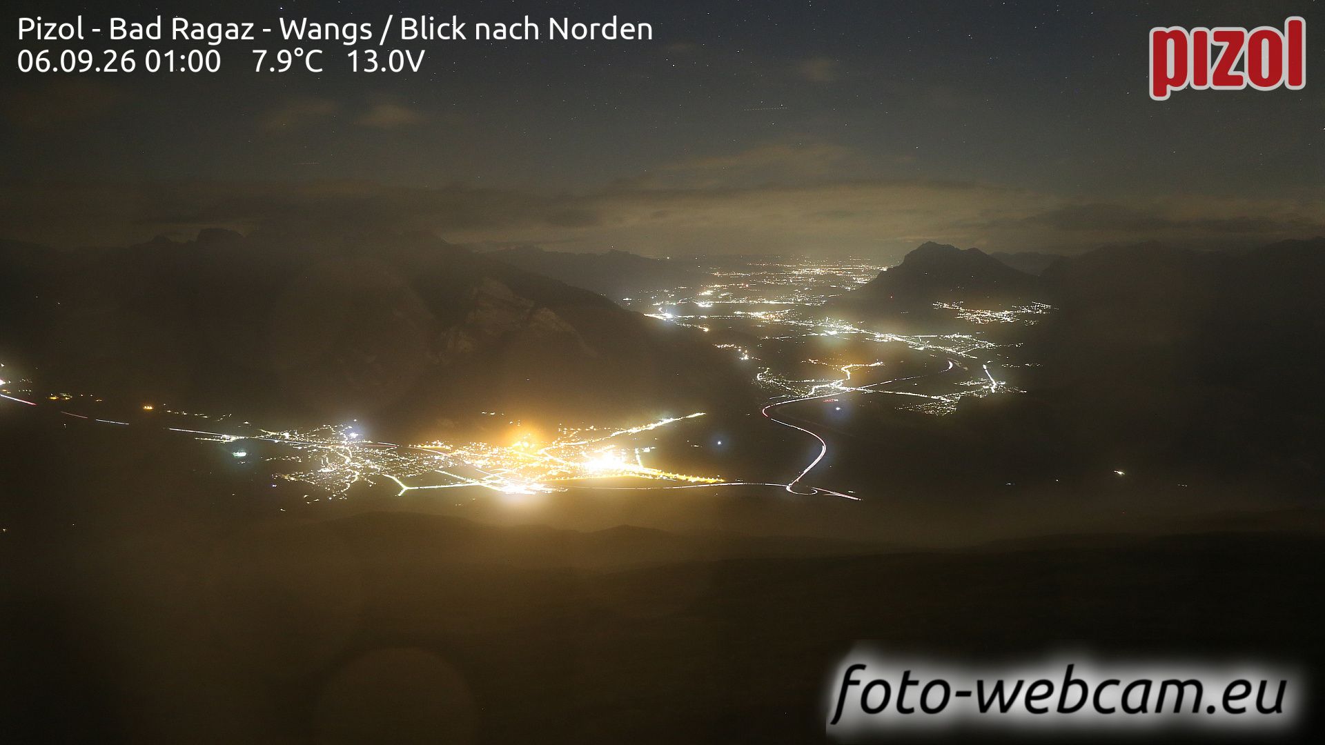 Pfäfers › Norden: Pizol - Bad Ragaz - Wangs - Blick nach Norden