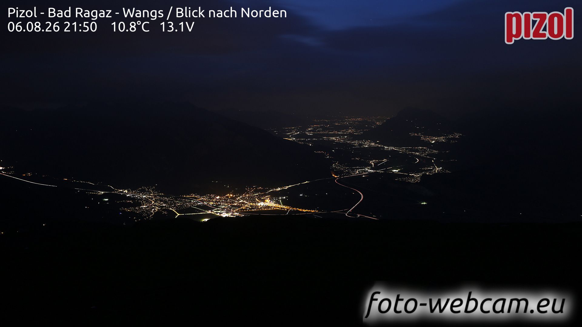 Pfäfers: Pizol - Bad Ragaz - Wangs - Blick nach Norden