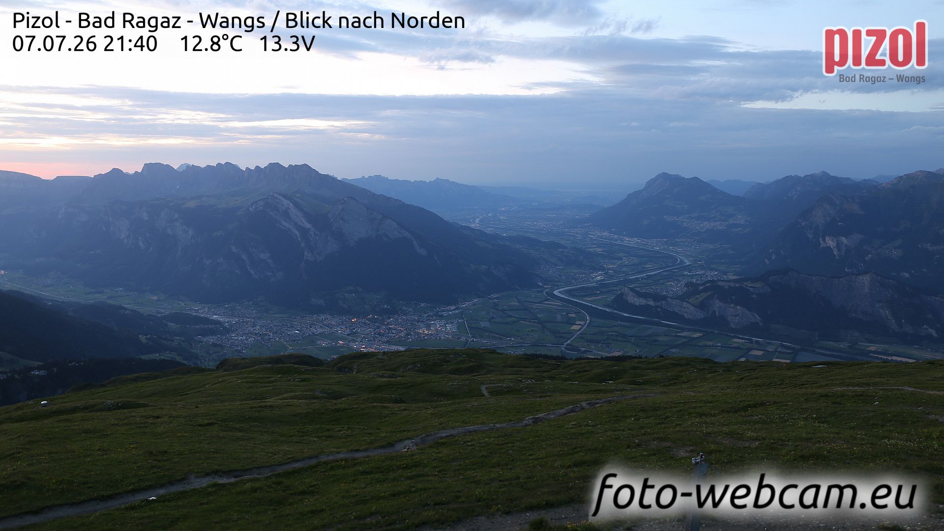 Pfäfers: Pizol - Bad Ragaz - Wangs - Blick nach Norden