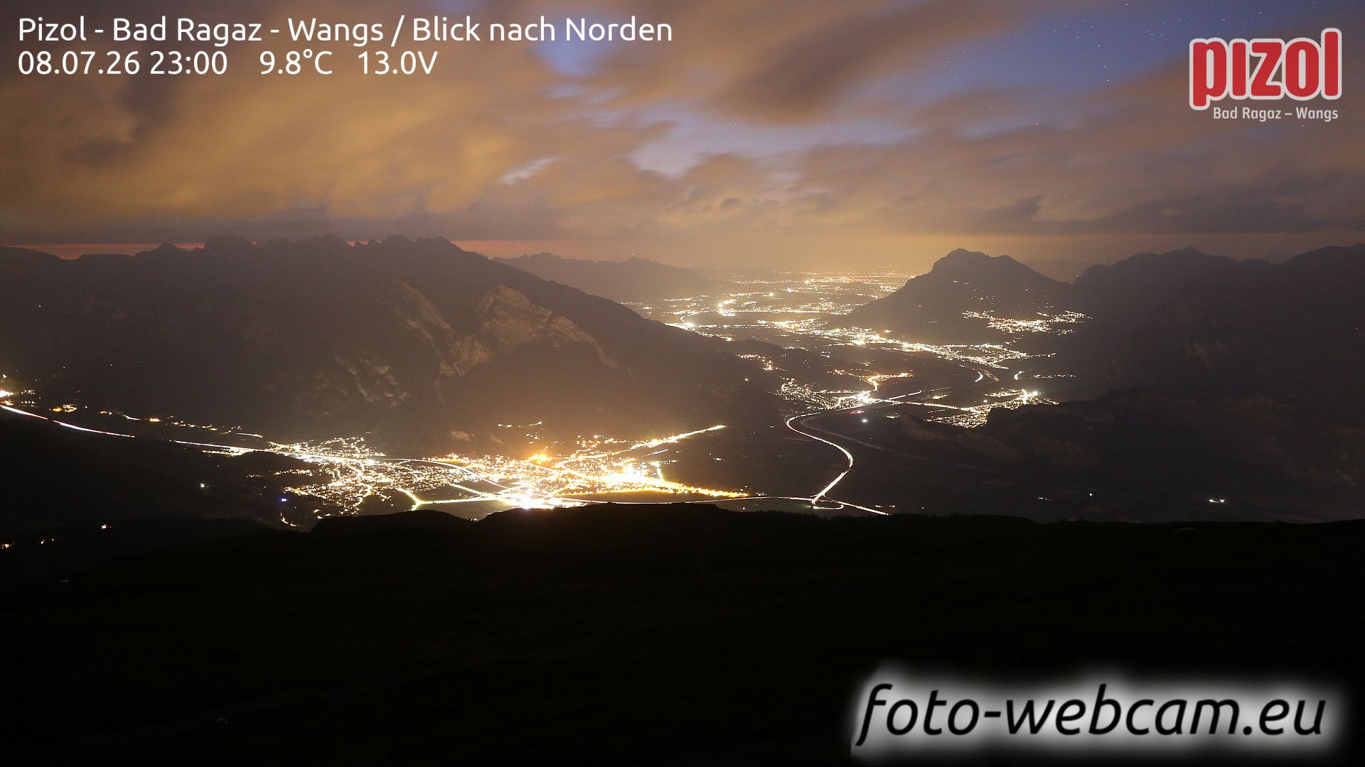 Pfäfers: Pizol - Bad Ragaz - Wangs - Blick nach Norden