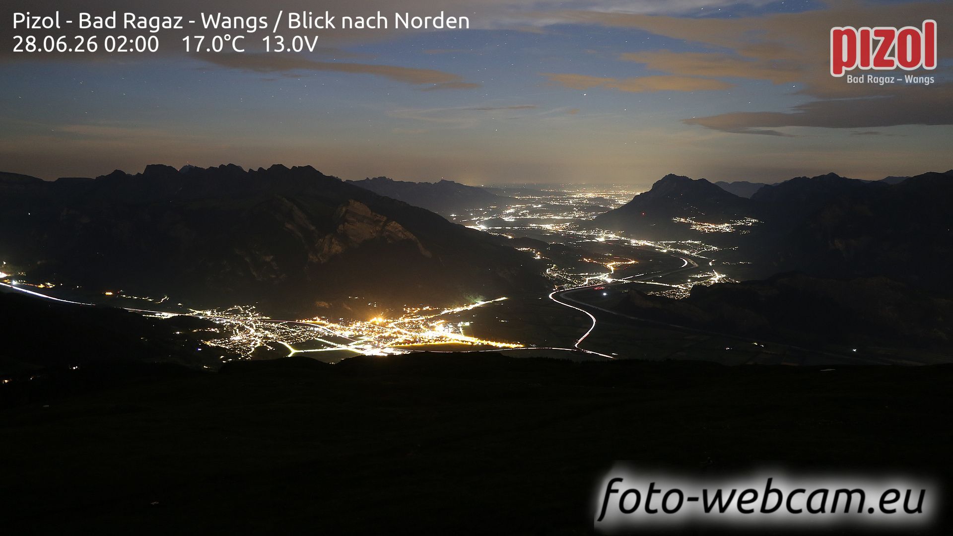 Pfäfers: Pizol - Bad Ragaz - Wangs - Blick nach Norden