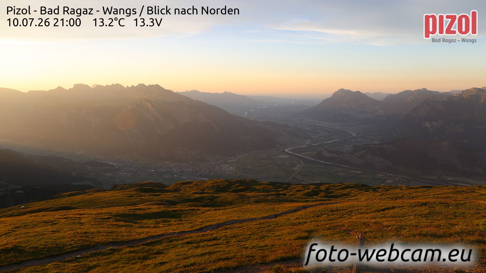 Pfäfers: Pizol - Bad Ragaz - Wangs - Blick nach Norden