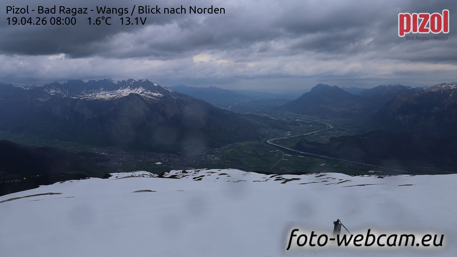 Pfäfers: Pizol - Bad Ragaz - Wangs - Blick nach Norden