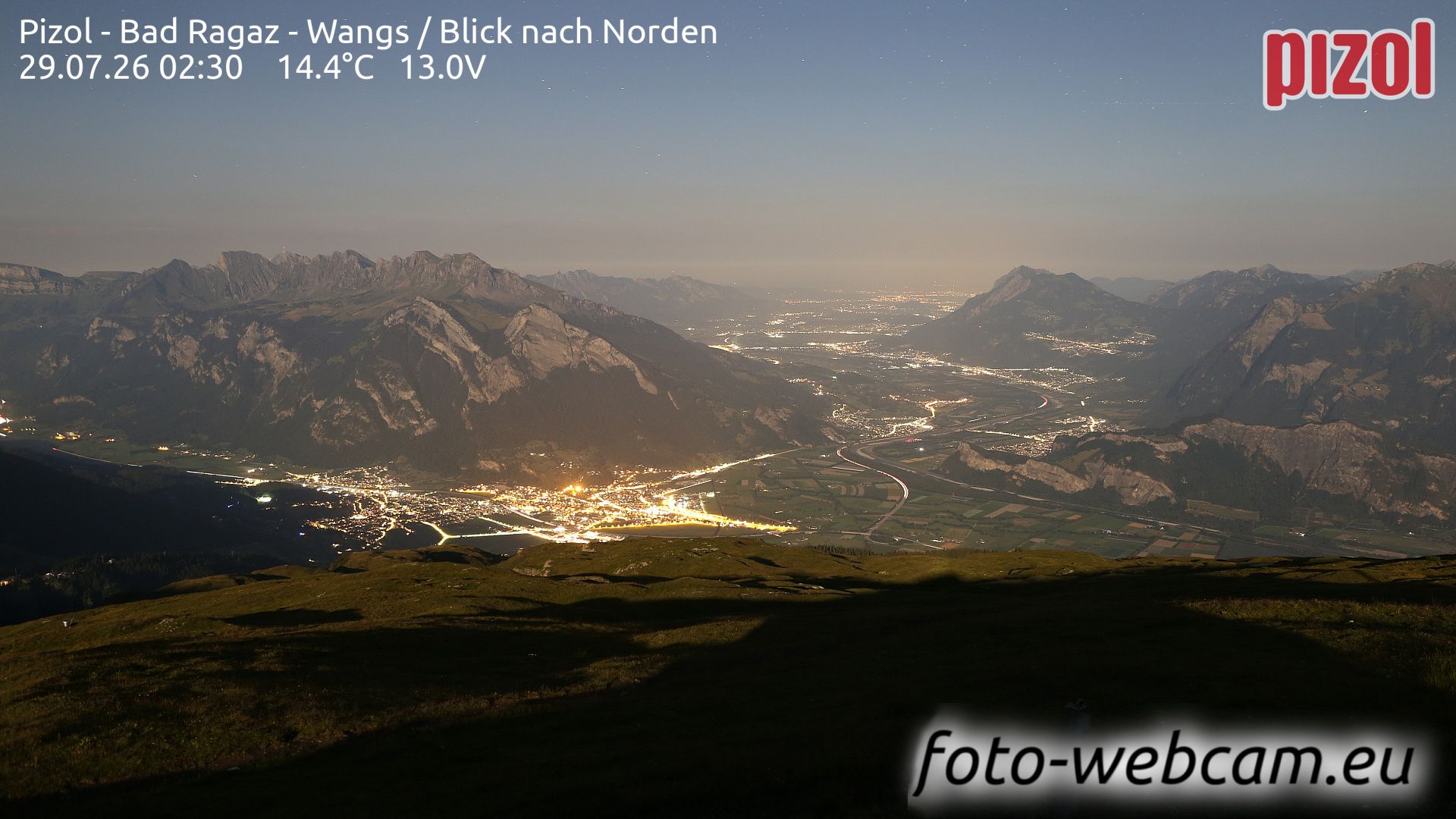 Pfäfers: Pizol - Bad Ragaz - Wangs - Blick nach Norden