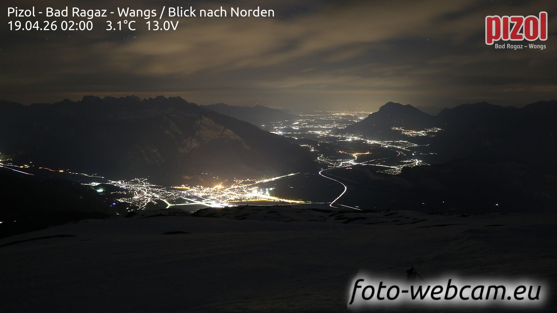 Pfäfers: Pizol - Bad Ragaz - Wangs - Blick nach Norden