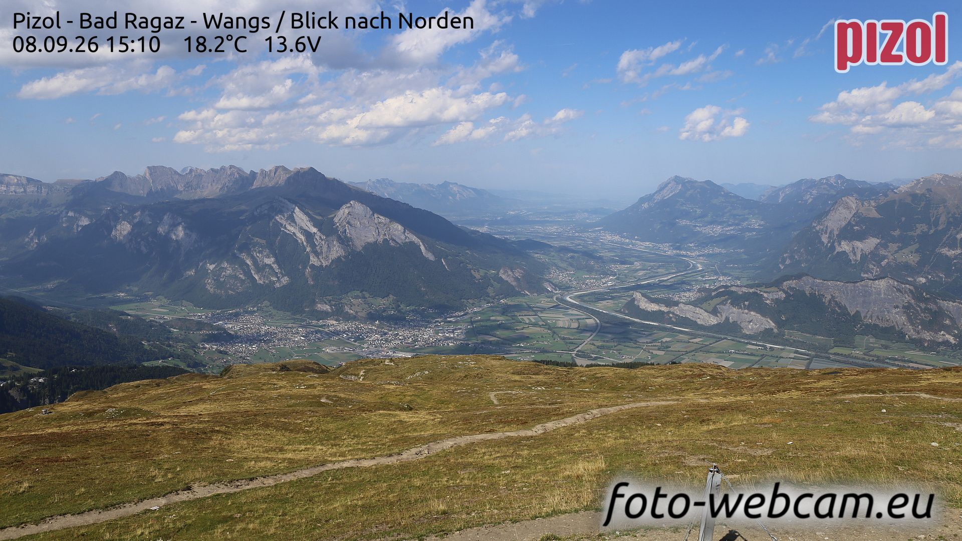 Pfäfers › Norden: Pizol - Bad Ragaz - Wangs - Blick nach Norden