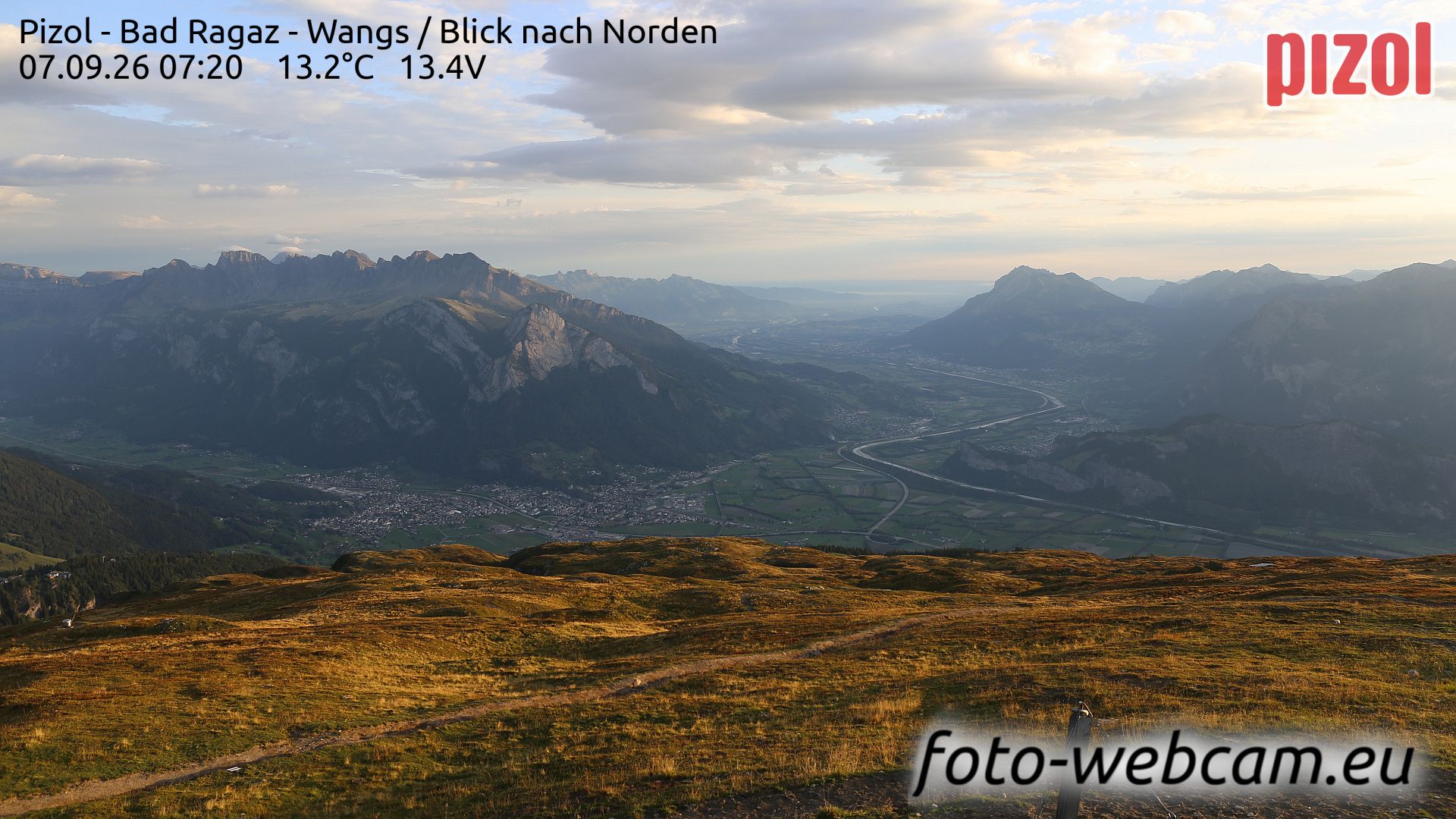 Pfäfers › Norden: Pizol - Bad Ragaz - Wangs - Blick nach Norden