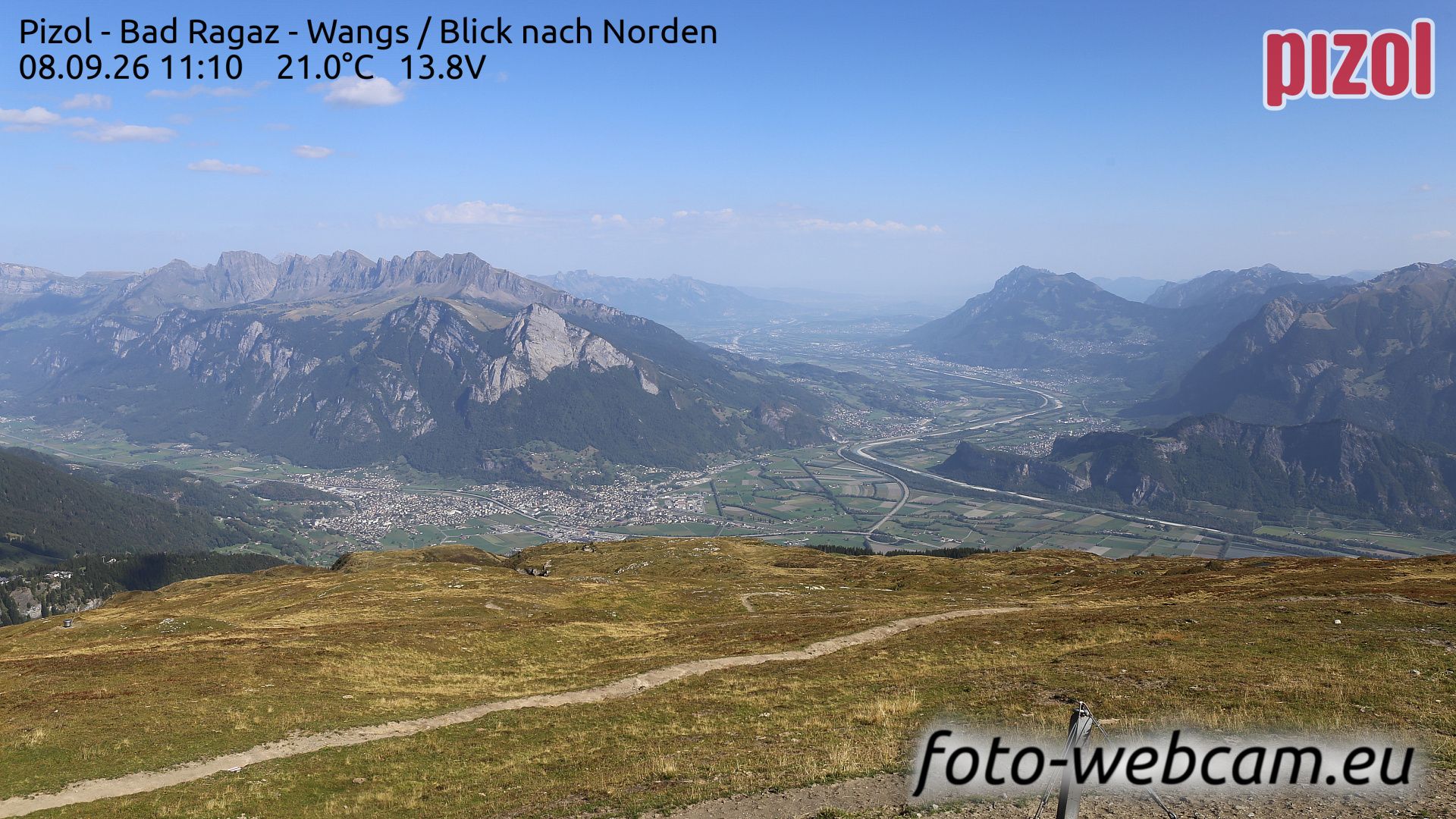 Pfäfers › Norden: Pizol - Bad Ragaz - Wangs - Blick nach Norden