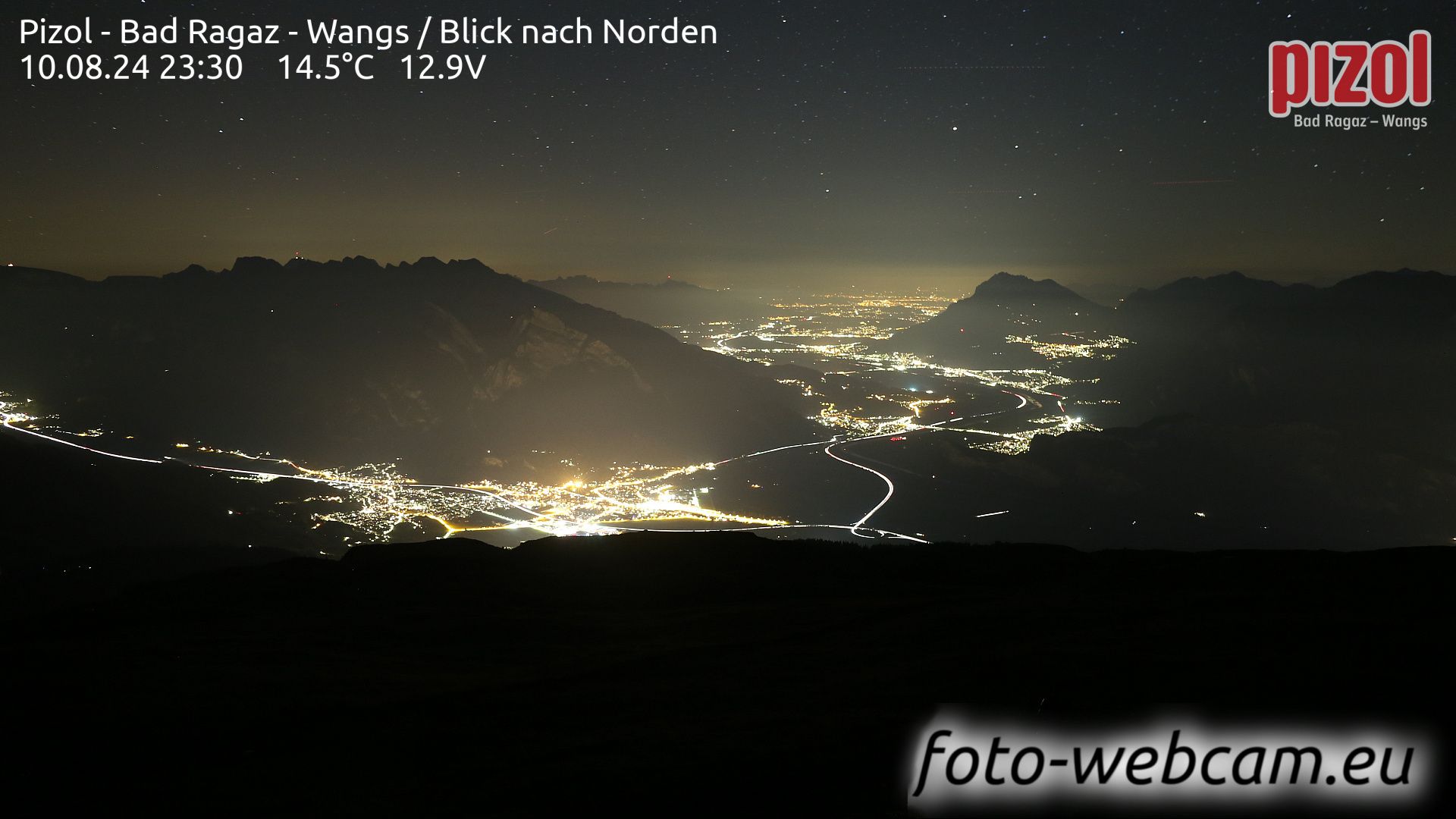 Pfäfers: Pizol - Bad Ragaz - Wangs - Blick nach Norden