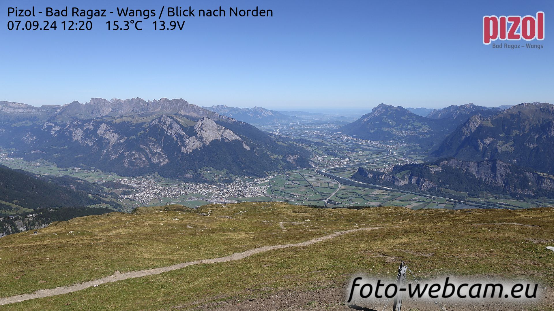 Pfäfers: Pizol - Bad Ragaz - Wangs - Blick nach Norden