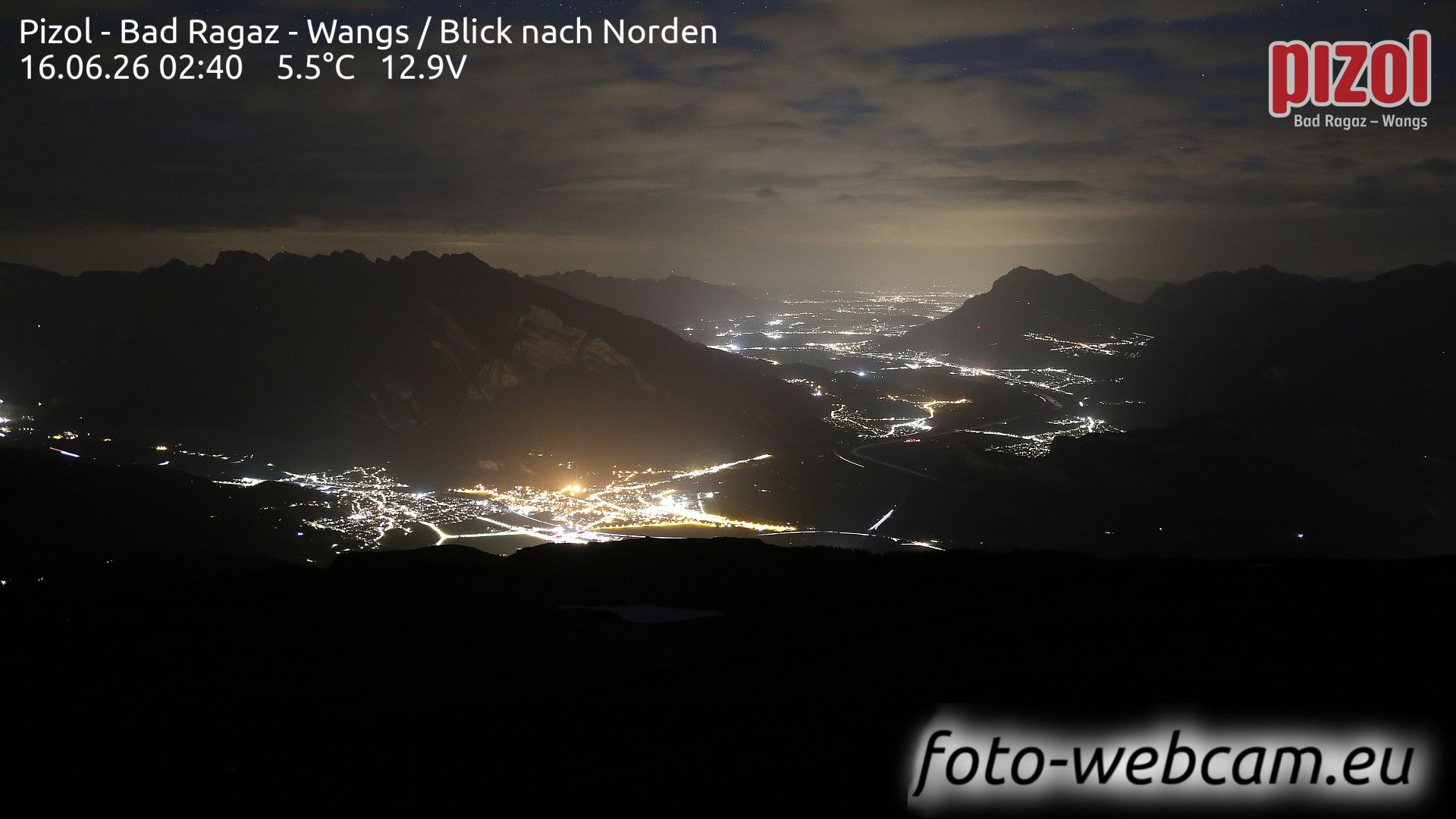 Pfäfers: Pizol - Bad Ragaz - Wangs - Blick nach Norden