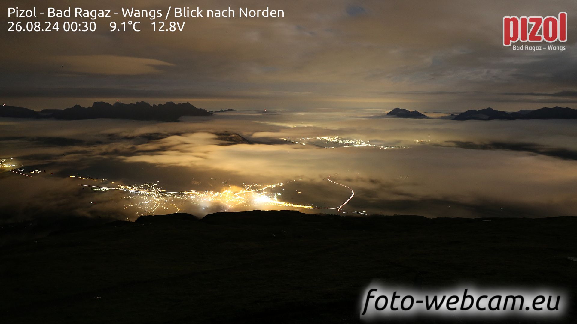 Pfäfers: Pizol - Bad Ragaz - Wangs - Blick nach Norden