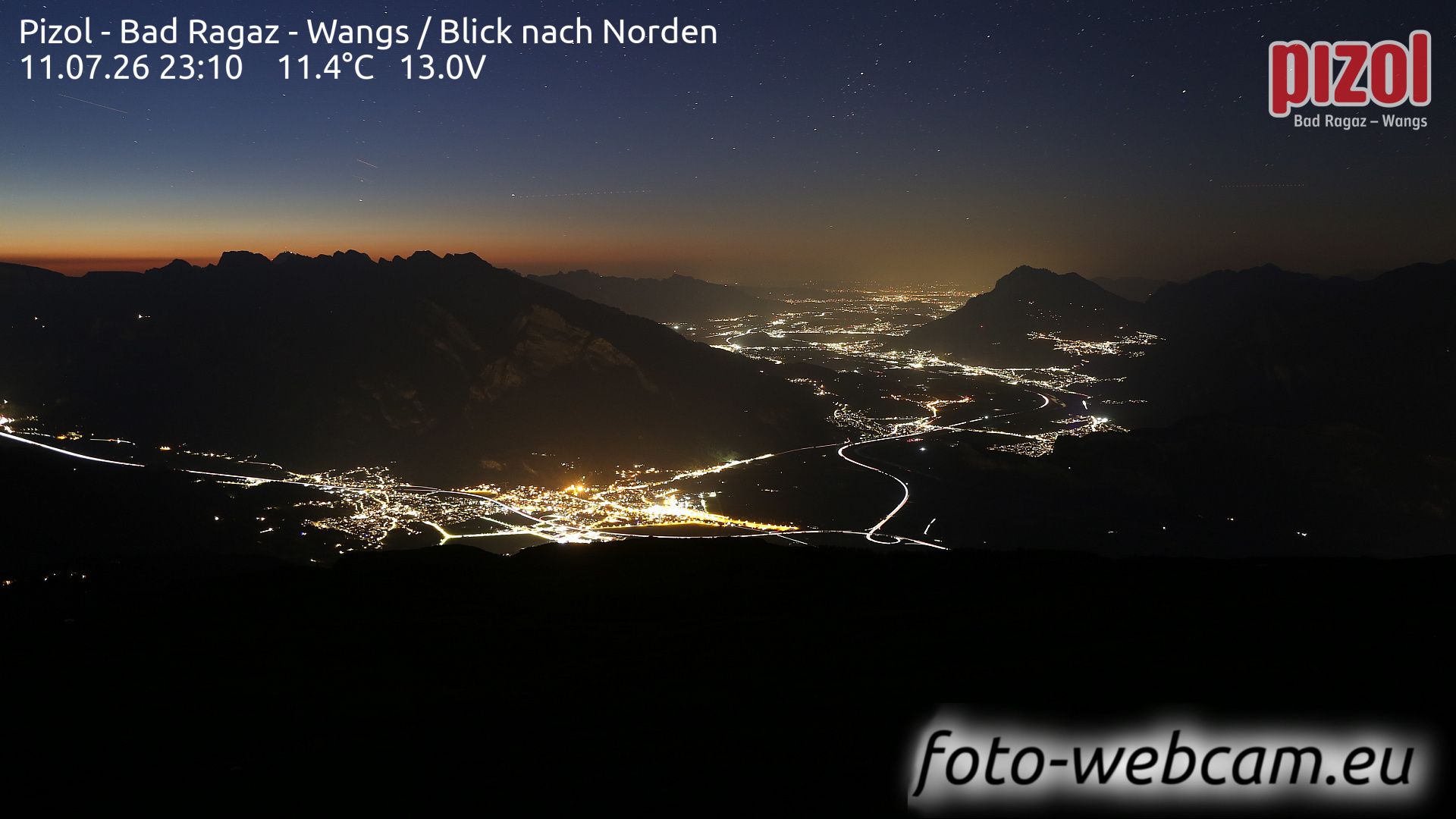 Pfäfers: Pizol - Bad Ragaz - Wangs - Blick nach Norden