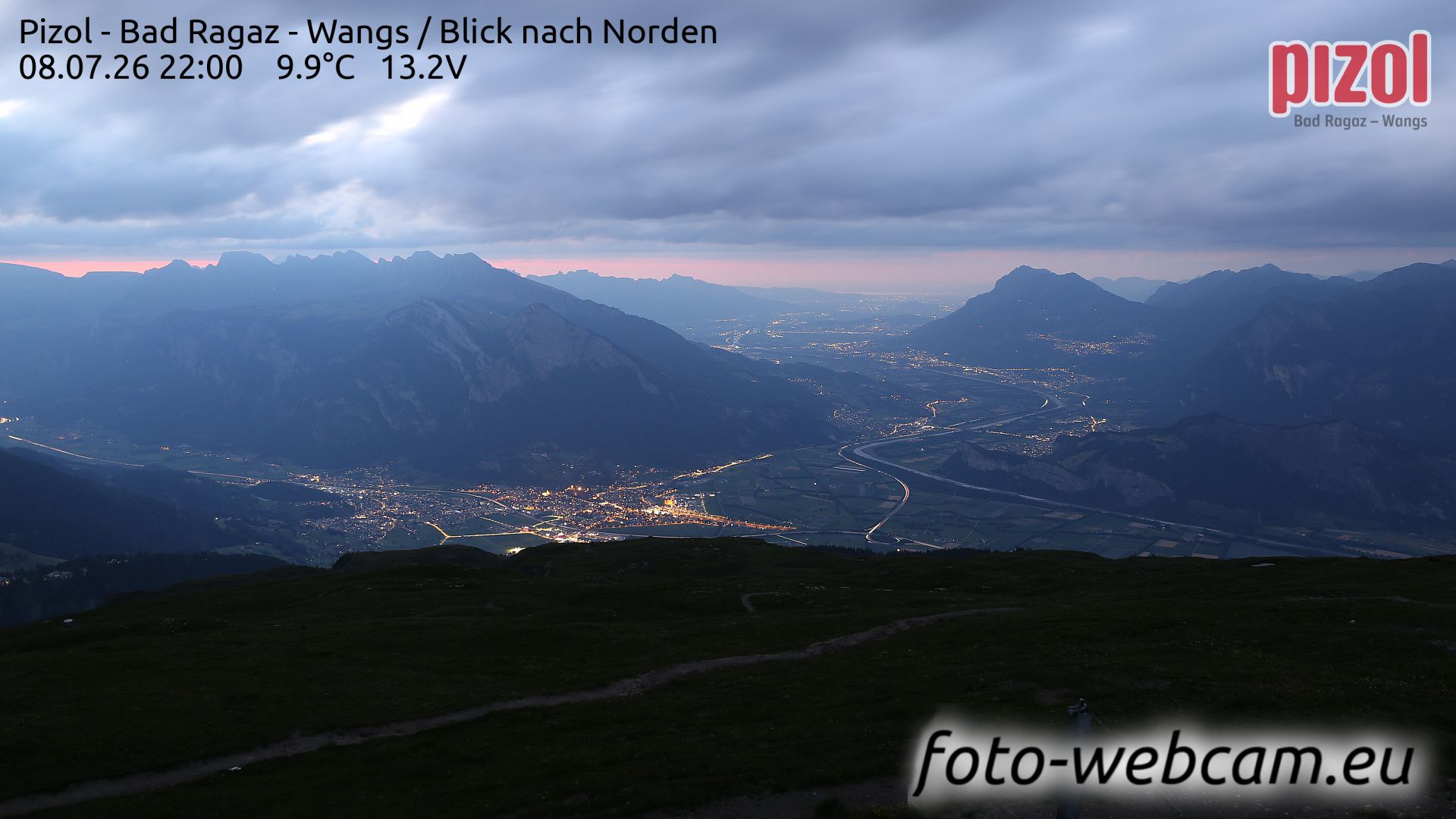 Pfäfers: Pizol - Bad Ragaz - Wangs - Blick nach Norden