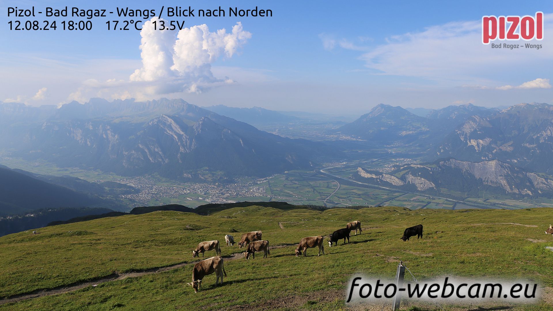 Pfäfers: Pizol - Bad Ragaz - Wangs - Blick nach Norden