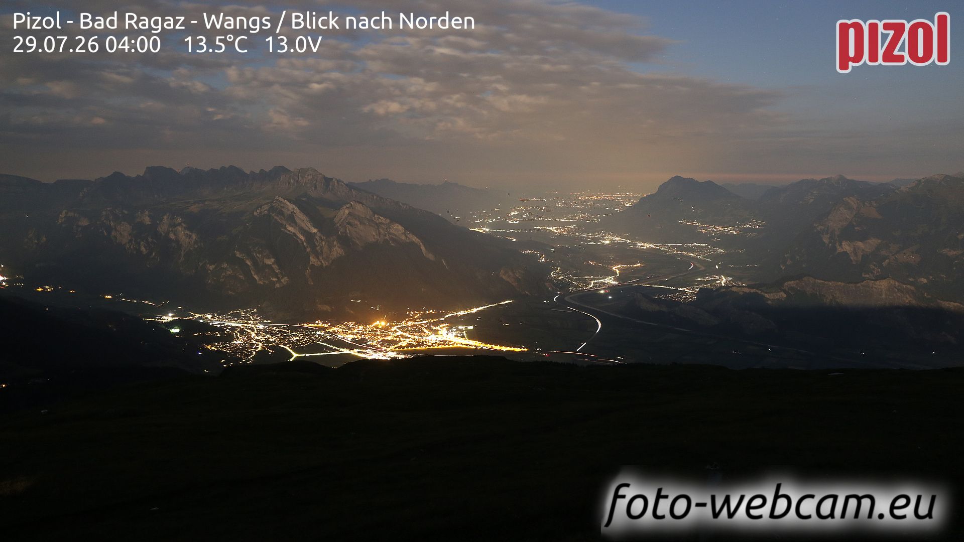 Pfäfers: Pizol - Bad Ragaz - Wangs - Blick nach Norden